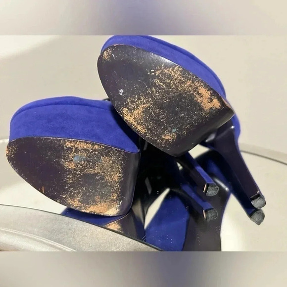 Gently Used LONDON TRASH Blue Leather Ceres Platform Pumps, Size 8 - Picture 5 of 7